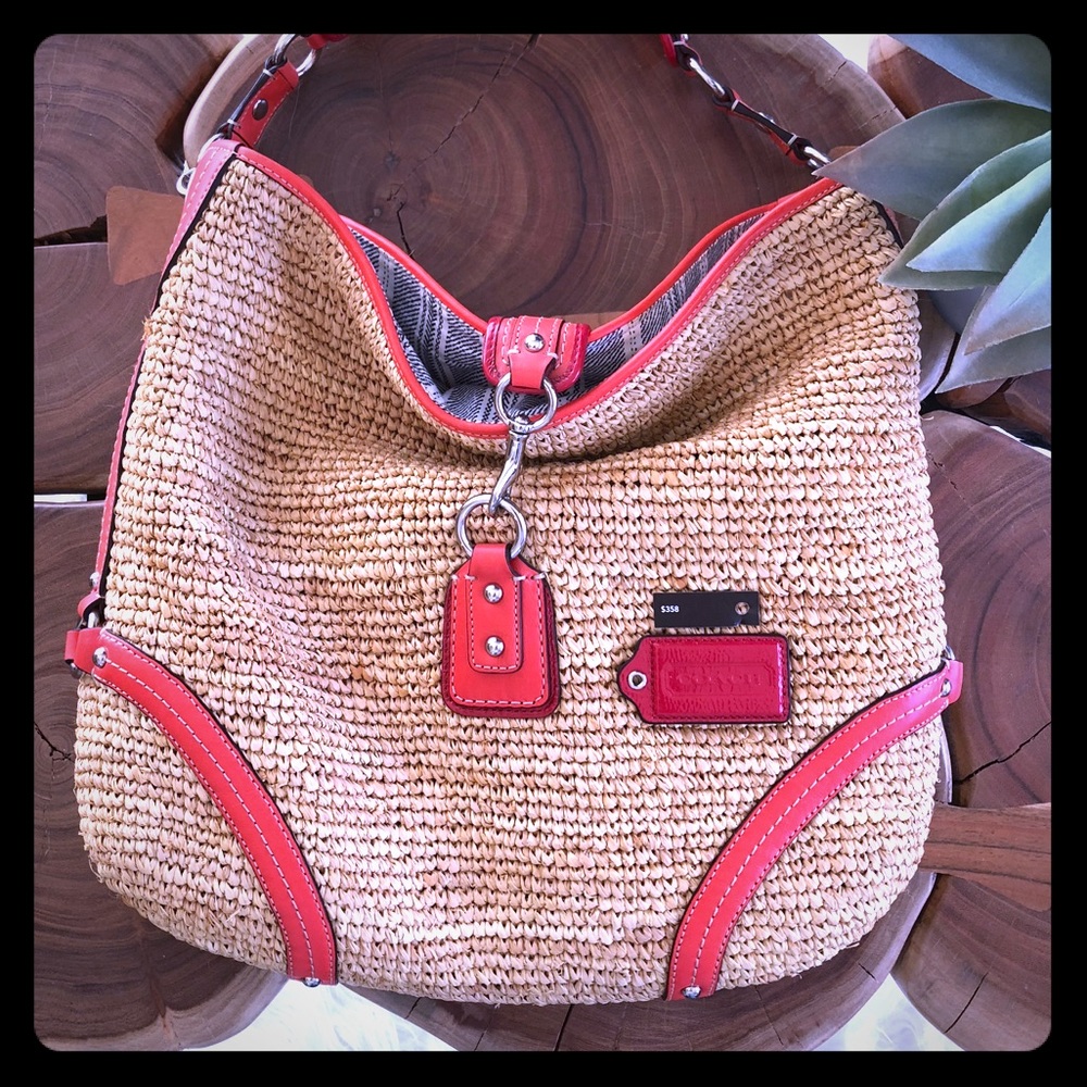 Coach Straw Tote/Purse/Beach Bag
